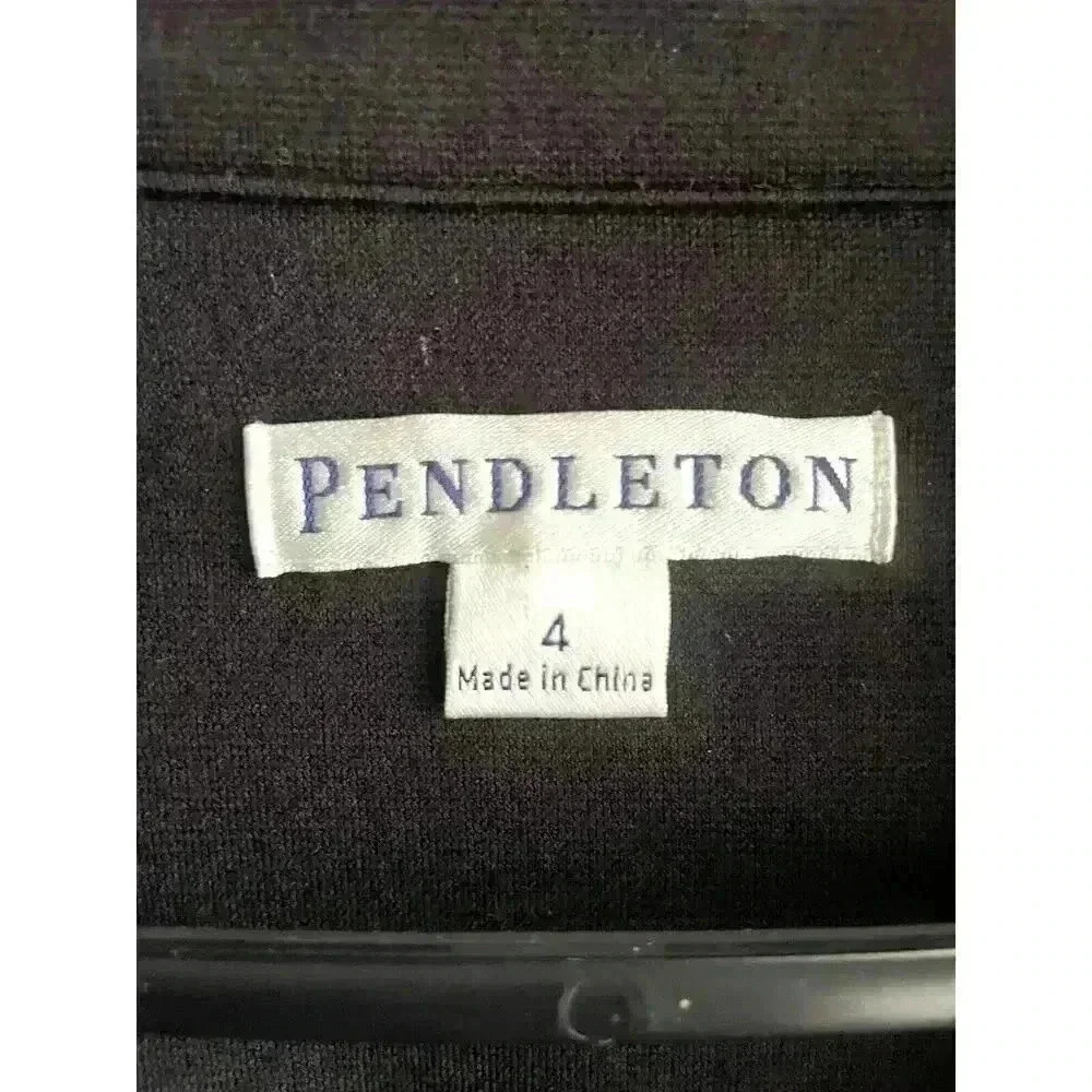 Women's Pendleton Black Rayon / Nylon Double-Breasted Blazer Jacket Size 4 EUC - Picture 4 of 8